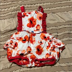 Matilda Jane Red and Orange Floral Bodysuit